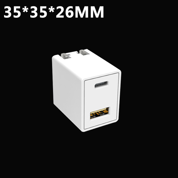 Super Mini Size Dual Port Type C USB A Universal Mobile Phone Power Adapter Charger PD20W QC3.0 for iOs